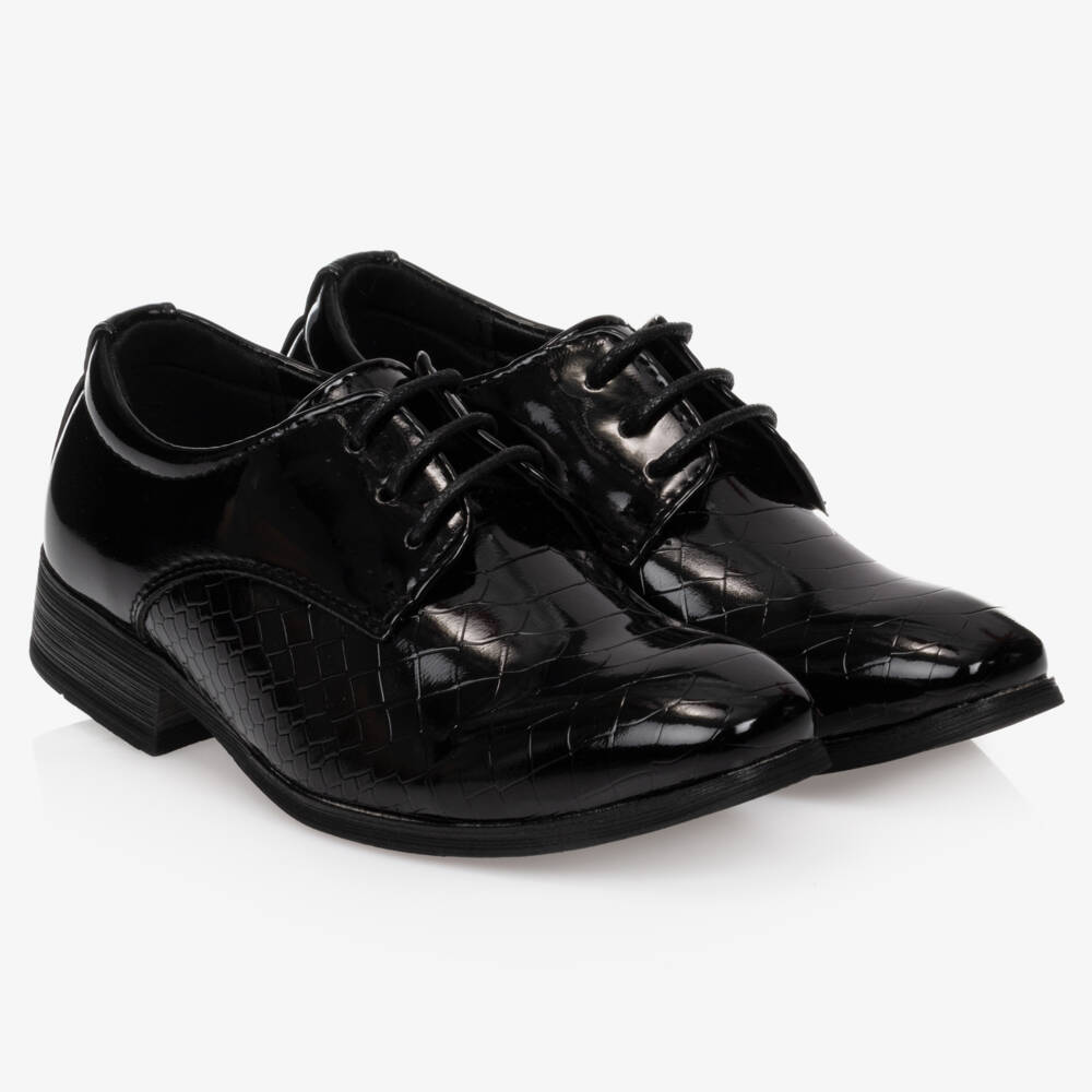 Romano-Boys Black Patent Shoes | Childrensalon Outlet