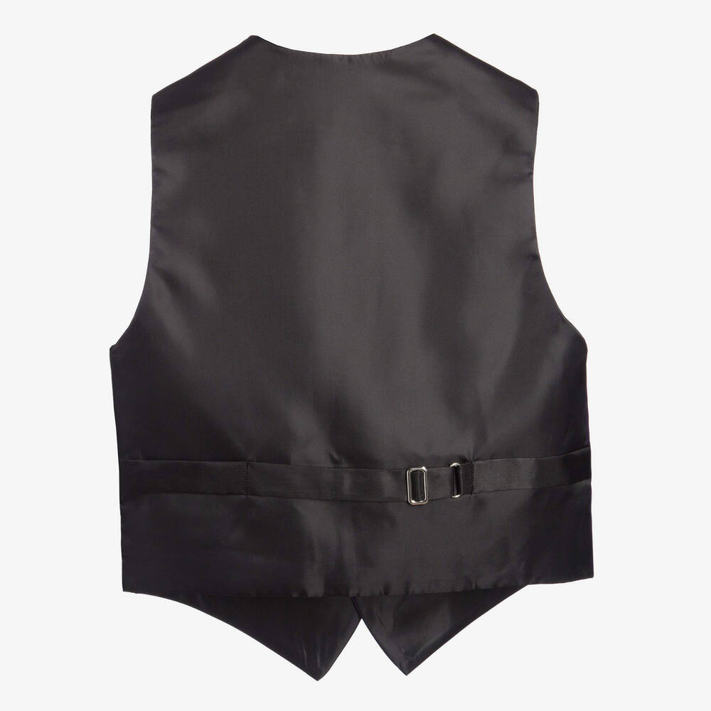 Romano Vianni-Boys Black Waistcoat & Cravat Tie Set | Childrensalon Outlet
