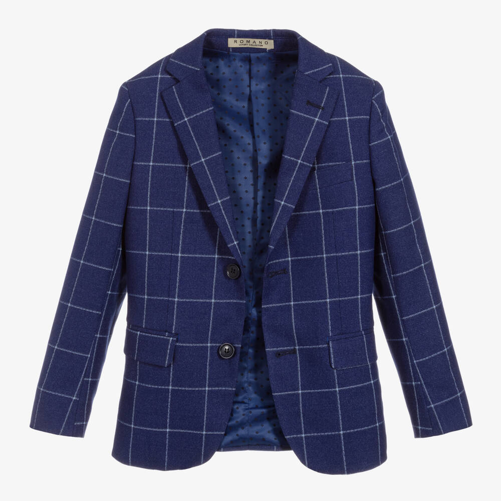 Romano-بدلة رسمية بنقشة مربعات للأولاد باللون الكحلي | Childrensalon Outlet