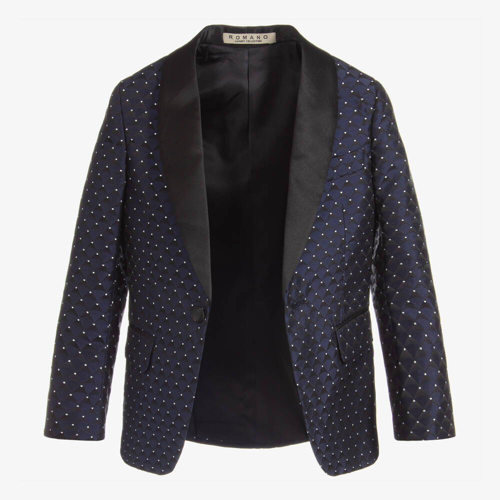 Romano-Boys Blue Satin Suit | Childrensalon Outlet