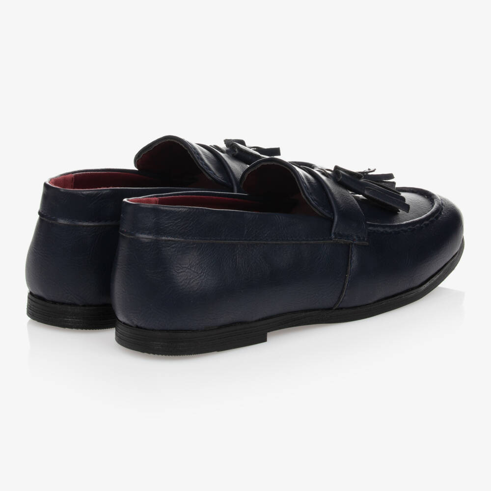 Romano-Boys Classic Navy Tassel Loafers | Childrensalon Outlet