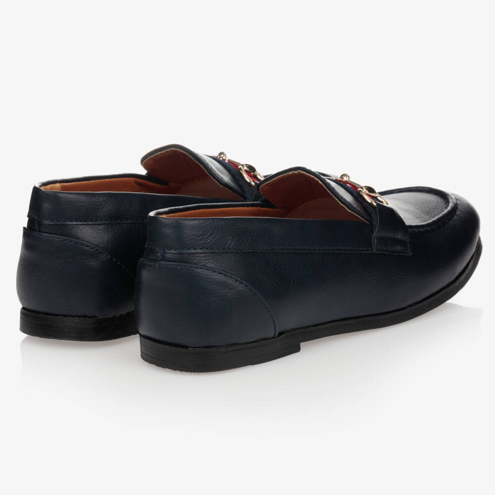 Romano-Boys Elegant Navy Slip-On Loafers | Childrensalon Outlet