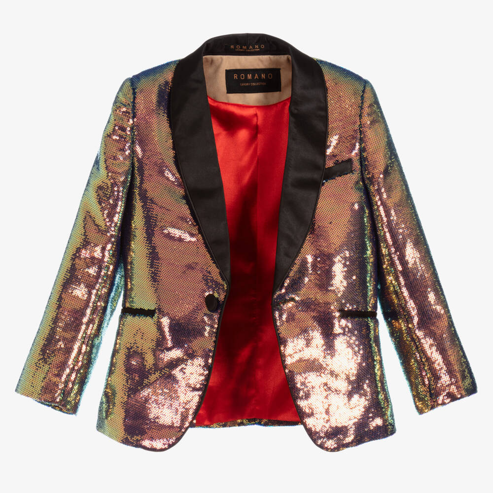 Romano-Boys Glittering Gold Sequin Suit | Childrensalon Outlet