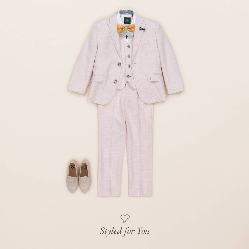 Romano-Boys Gold Satin Bow Tie (10cm) | Childrensalon Outlet