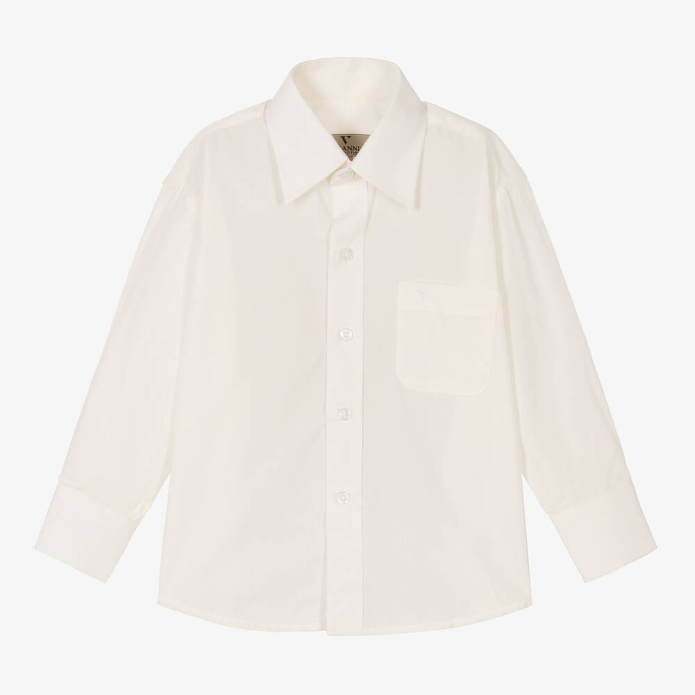 Romano Vianni - Кремовая рубашка из хлопка для мальчиков | Childrensalon