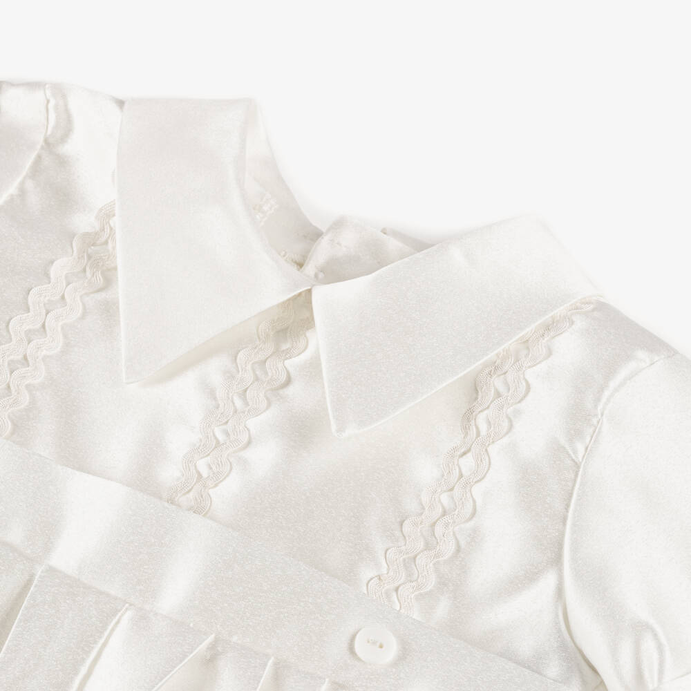 Romano-Boys Ivory Satin Babysuit Set | Childrensalon Outlet