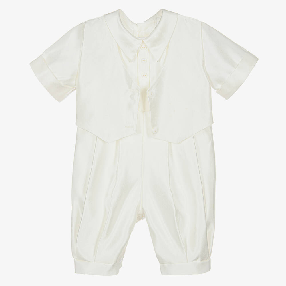 Roma e Toska-Кремовый атласный комплект для мальчиков | Childrensalon Outlet