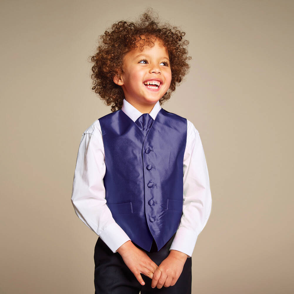 رومانو Vianni-طقم صدرية و ربطة عنق لون كحلي للأولاد | Childrensalon Outlet