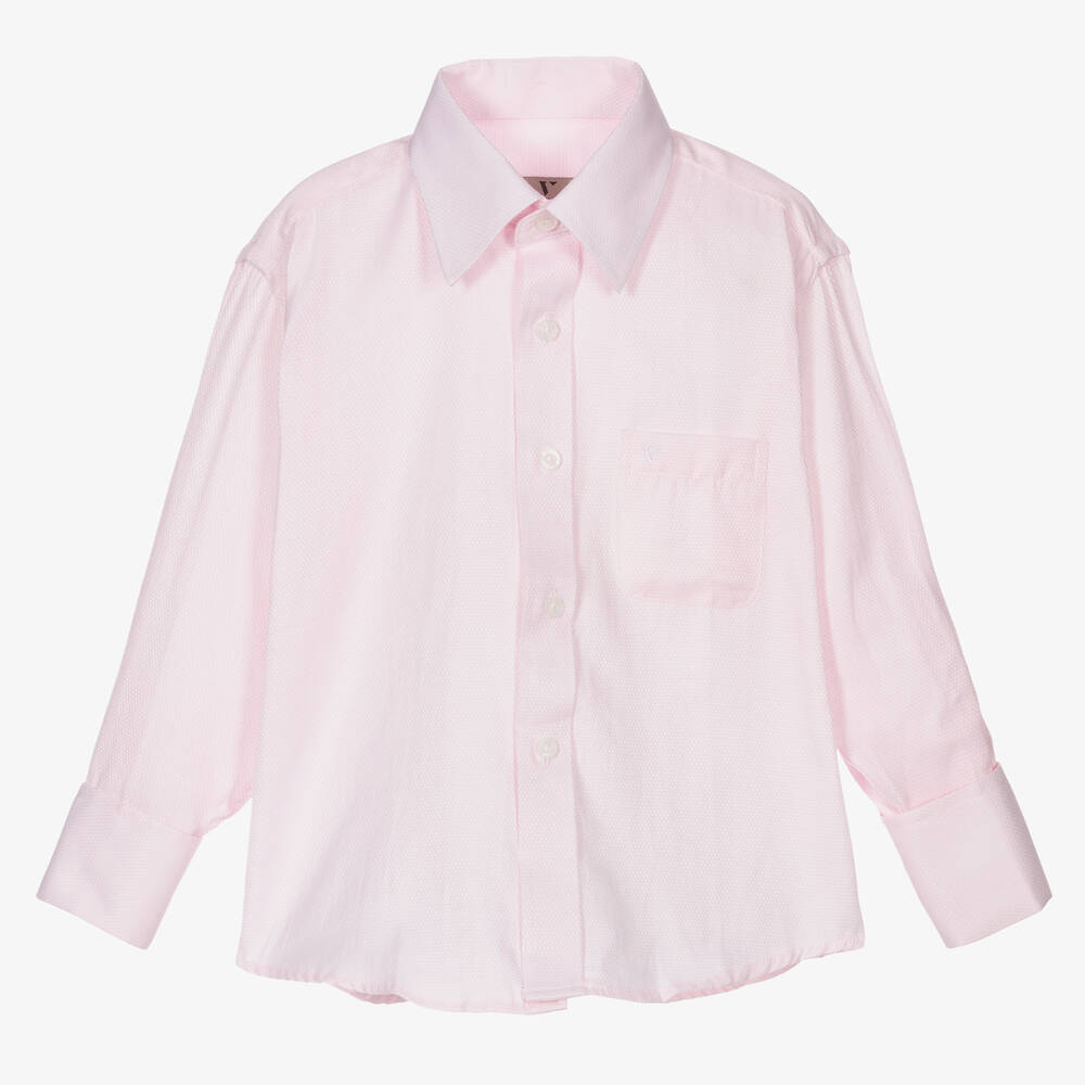 Romano Vianni - Boys Pink Cotton Shirt  | Childrensalon