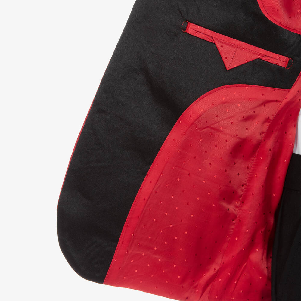 Romano-Boys Red & Black Jacquard Suit | Childrensalon Outlet