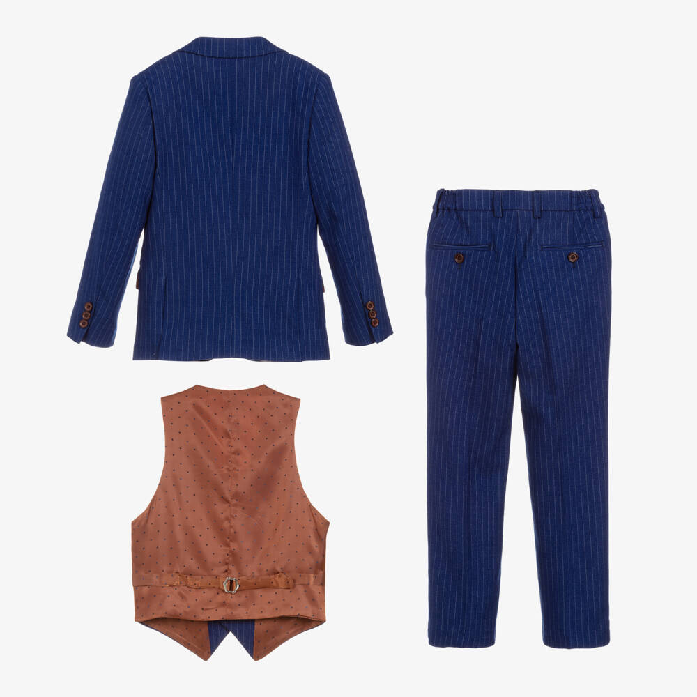 Romano-Boys Royal Blue Pinstripe Suit | Childrensalon Outlet