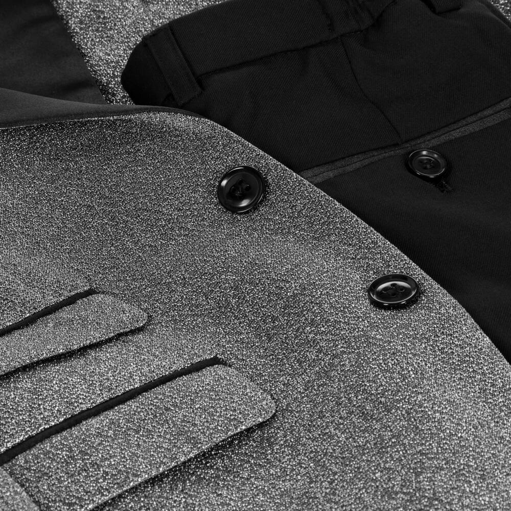 Roma e Toska-Блестящий серебряный костюм для мальчиков | Childrensalon Outlet