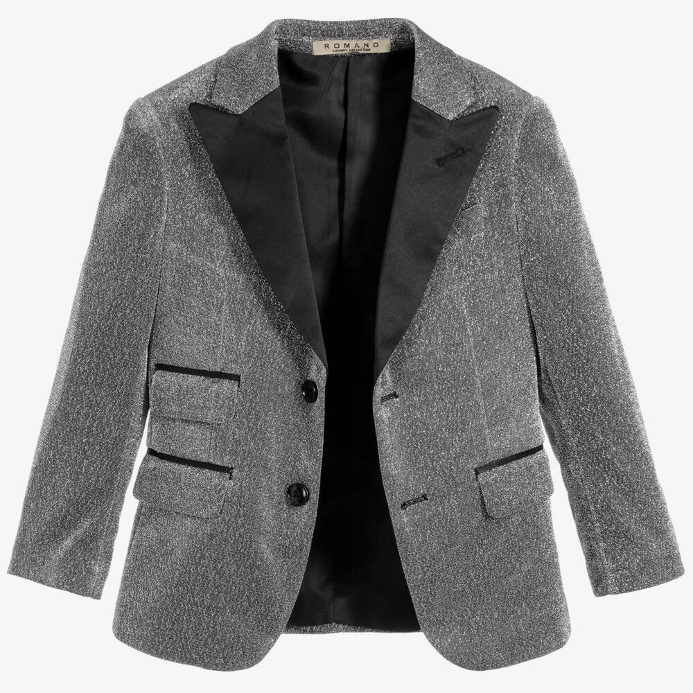 Romano-Boys Sparkling Silver Formal Suit | Childrensalon Outlet