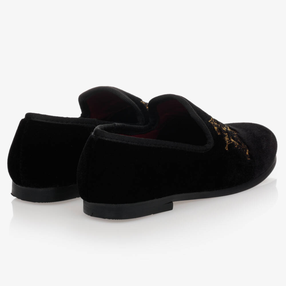Romano-Boys Velvet Slip-On Crest Loafers | Childrensalon Outlet