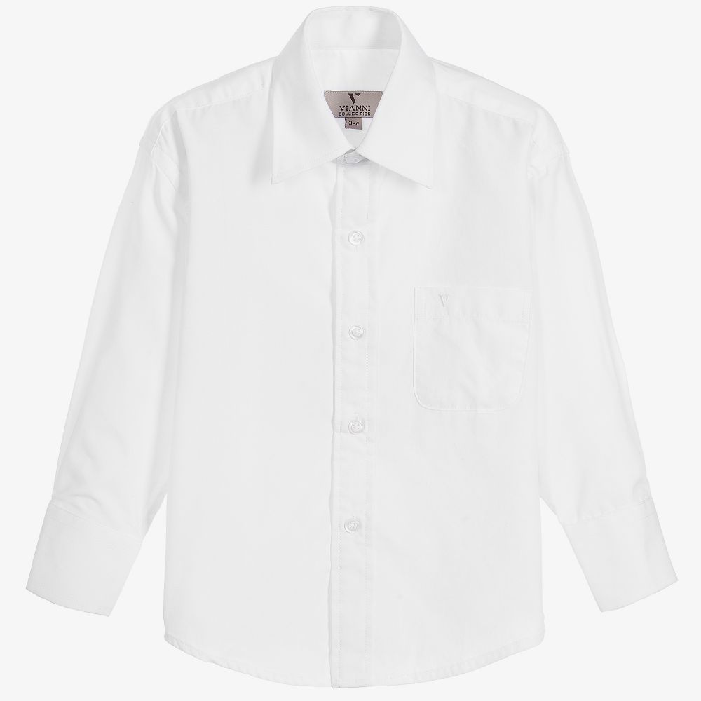 Romano Vianni - Boys White Cotton Shirt | Childrensalon