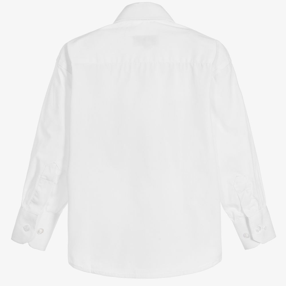 Roma e Toska Вианни-Белая хлопковая рубашка для мальчиков | Childrensalon Outlet