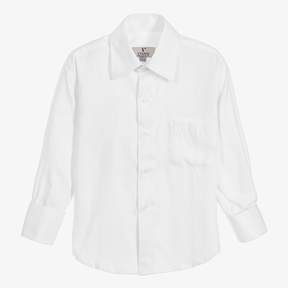 Romano Vianni - Boys White Cotton Shirt  | Childrensalon