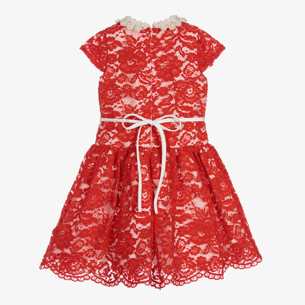 Roma e Toska Принцесса-Girls Beaded Collar Lace Dress | Childrensalon Outlet