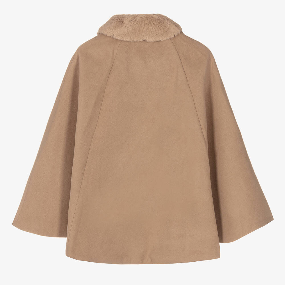 Romano-Girls Beige Felted Cape | Childrensalon Outlet