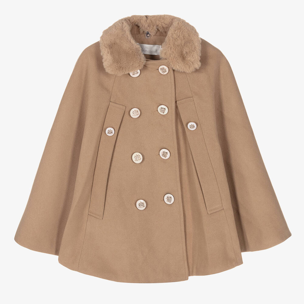 Romano-Girls Beige Felted Cape | Childrensalon Outlet