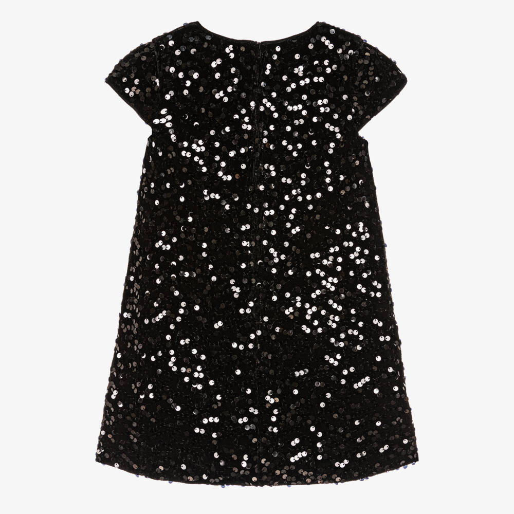 Romano-Girls Black Sequined Velvet Dress | Childrensalon Outlet