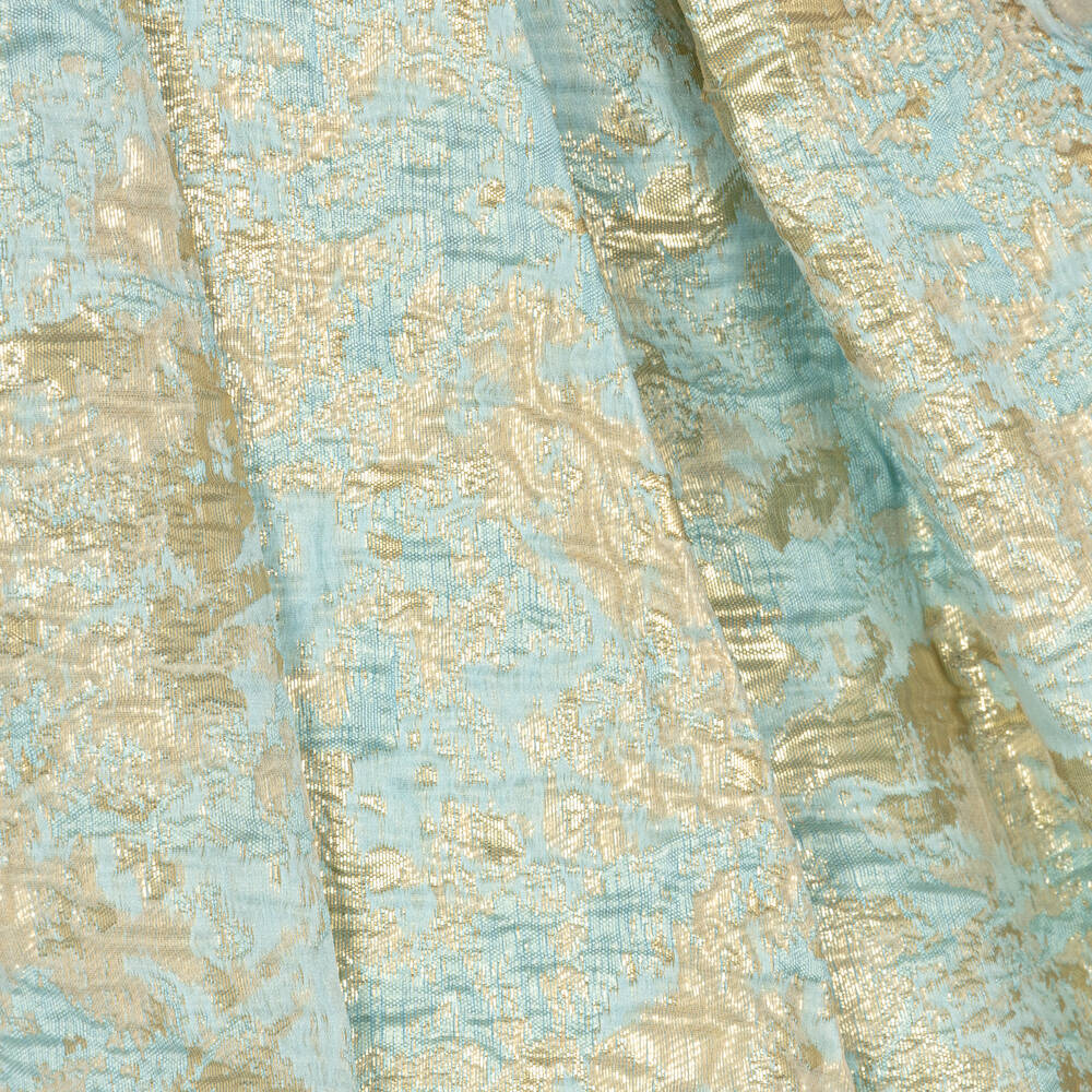 Romano-Girls Blue & Gold Brocade Dress  | Childrensalon Outlet