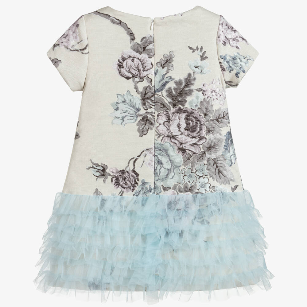 Romano-Girls Floral Tulle Trim Dress | Childrensalon Outlet