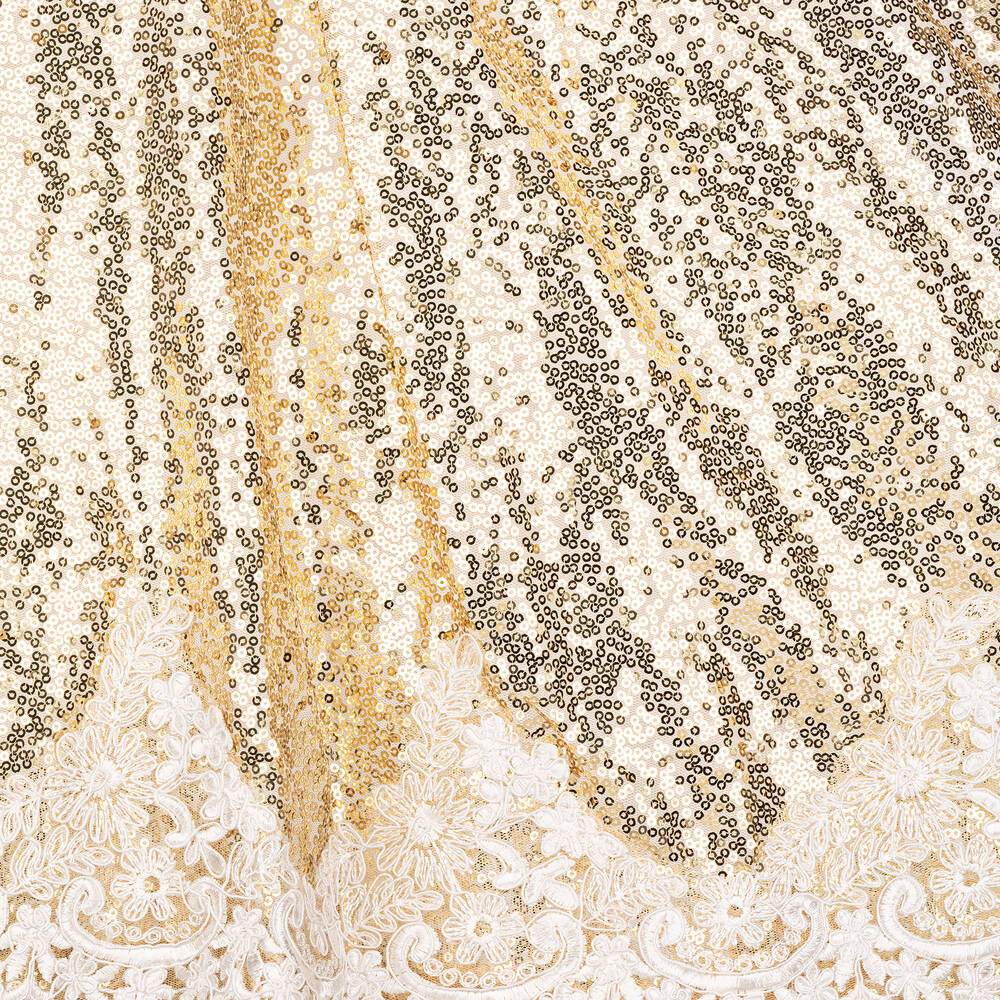 Romano-Girls Gold Sequinned Dress  | Childrensalon Outlet