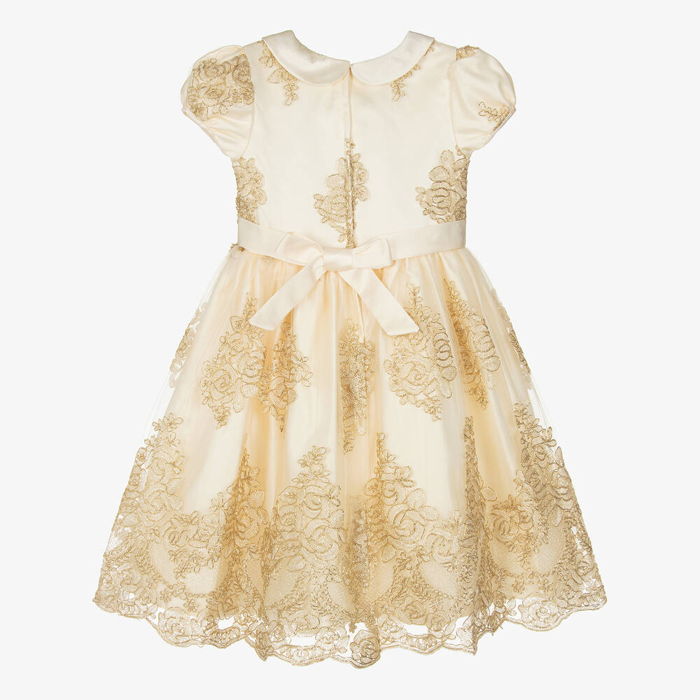 Roma e Toska-Кремово-золотистое платье с сумочкой | Childrensalon Outlet