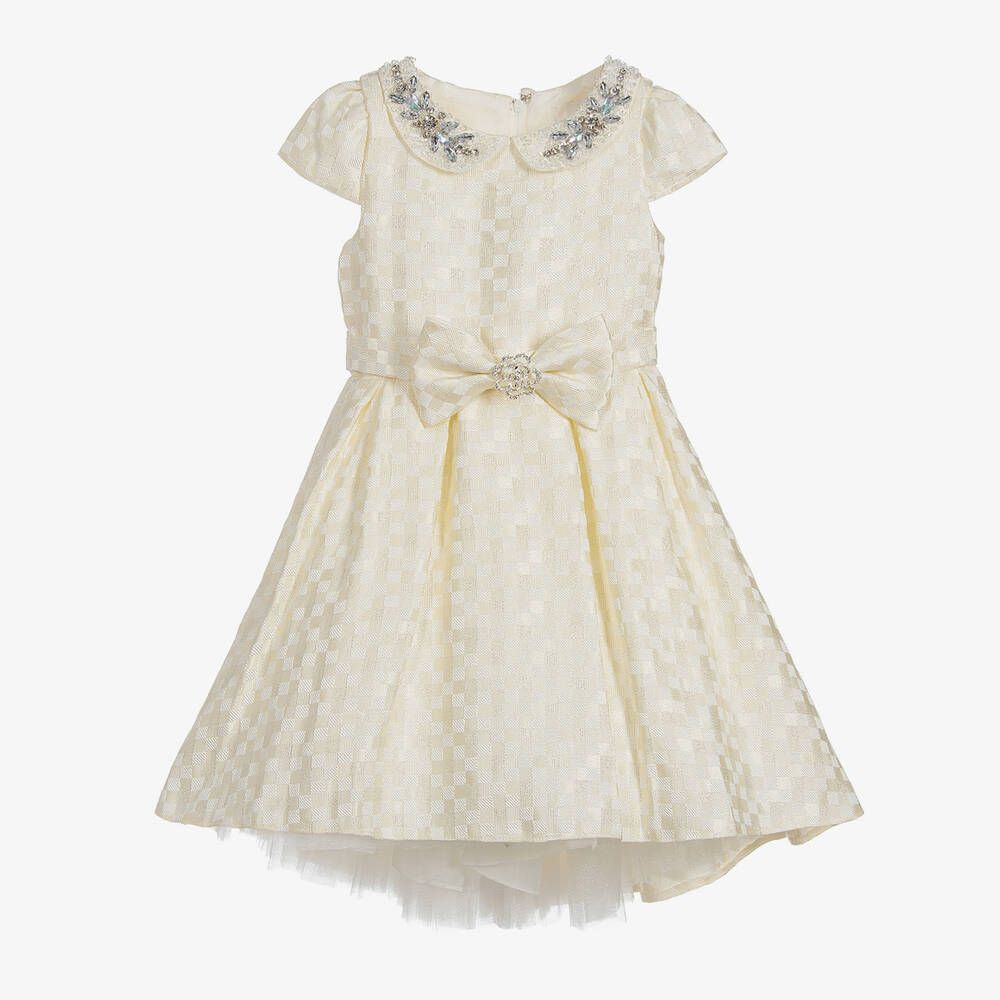 Romano Princess - Girls Ivory Jewelled Dress & Bag  | Childrensalon