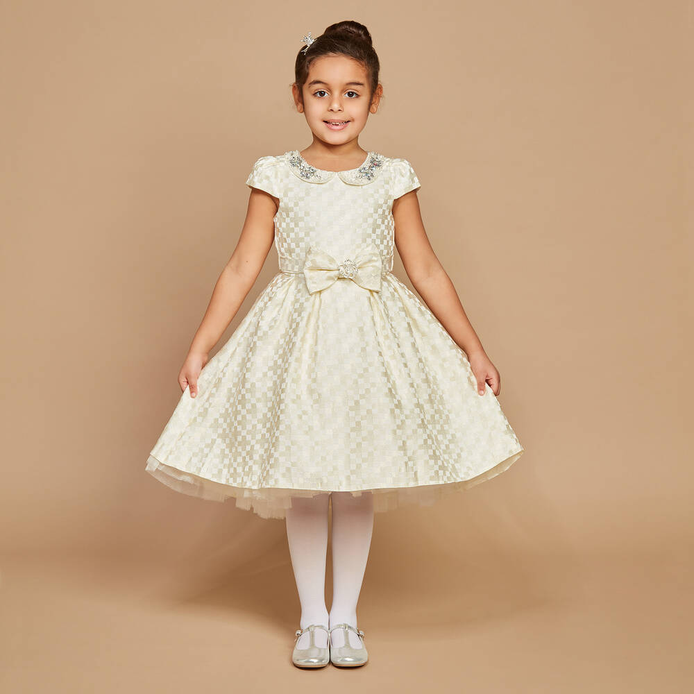 Romano Princess-Girls Ivory Jewelled Dress & Bag  | Childrensalon Outlet