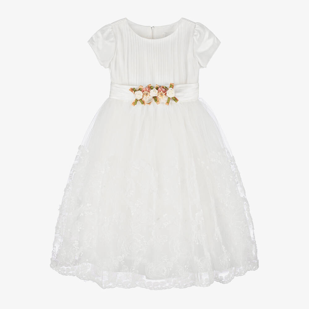 Romano-Кремовое платье с кружевом для девочек | Childrensalon Outlet