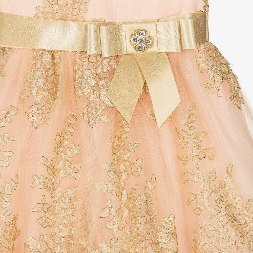 Romano-Girls Pink & Gold Lace Dress Set | Childrensalon Outlet
