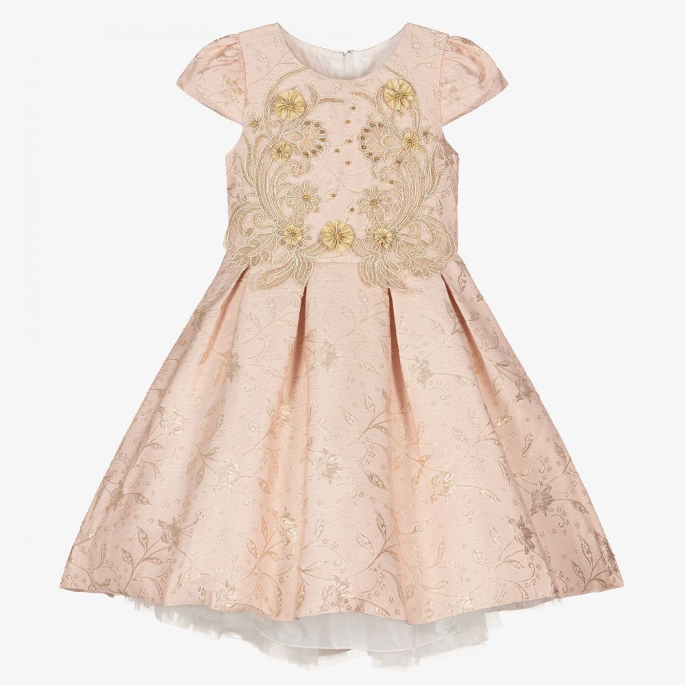 Romano Princess - Rosa Jacquard-Kleid für Mädchen | Childrensalon