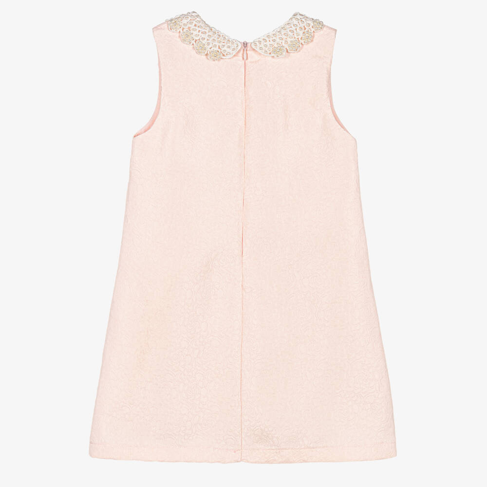Romano-Girls Pink Pearl Collar Dress | Childrensalon Outlet