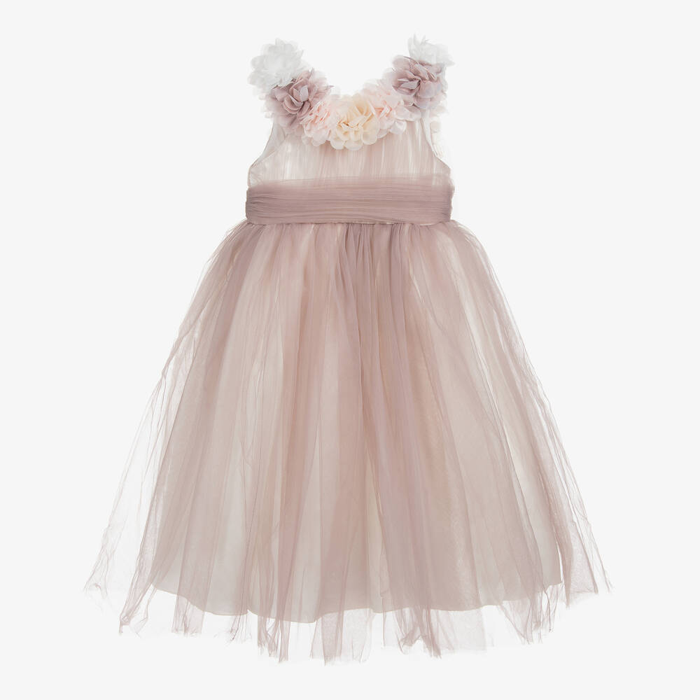 Romano Princess - Girls Pink Tulle & Satin Dress | Childrensalon