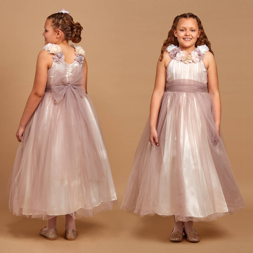 Romano Princess-Girls Pink Tulle & Satin Dress | Childrensalon Outlet