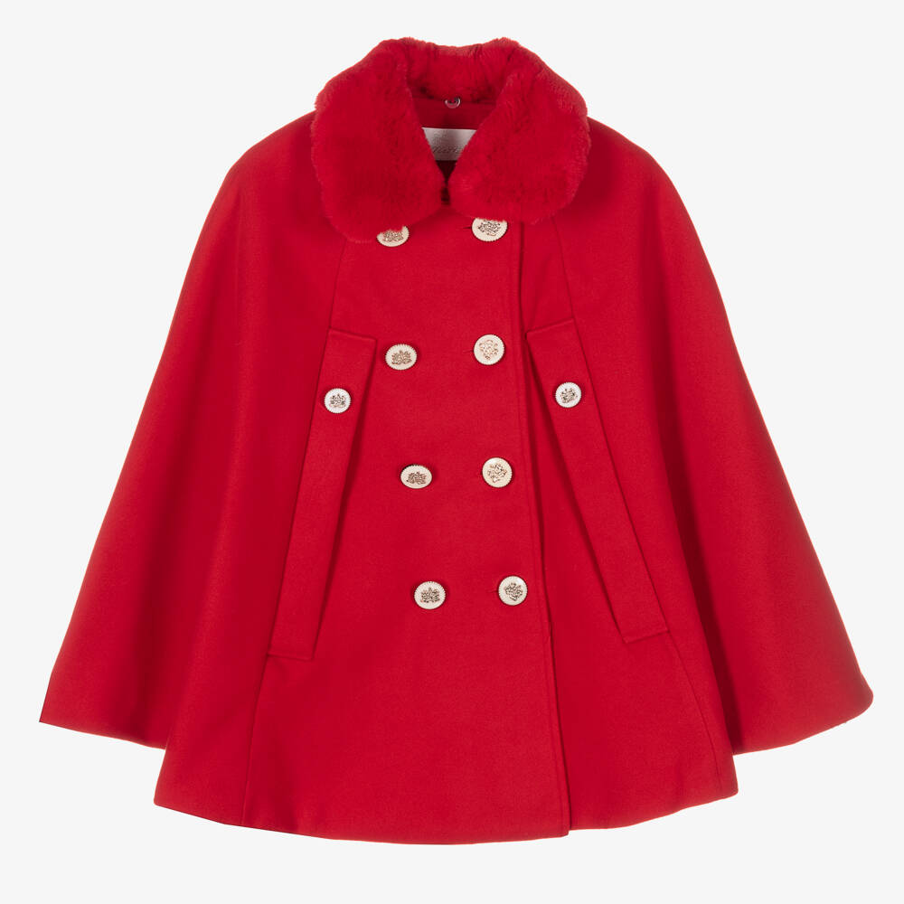 Romano-Girls Red Felted Cape | Childrensalon Outlet