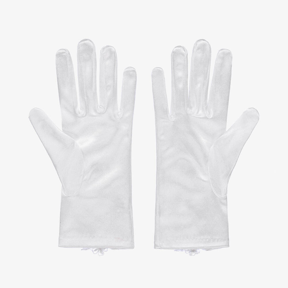 Romano-Girls Satin Floral Embroidered Gloves | Childrensalon Outlet