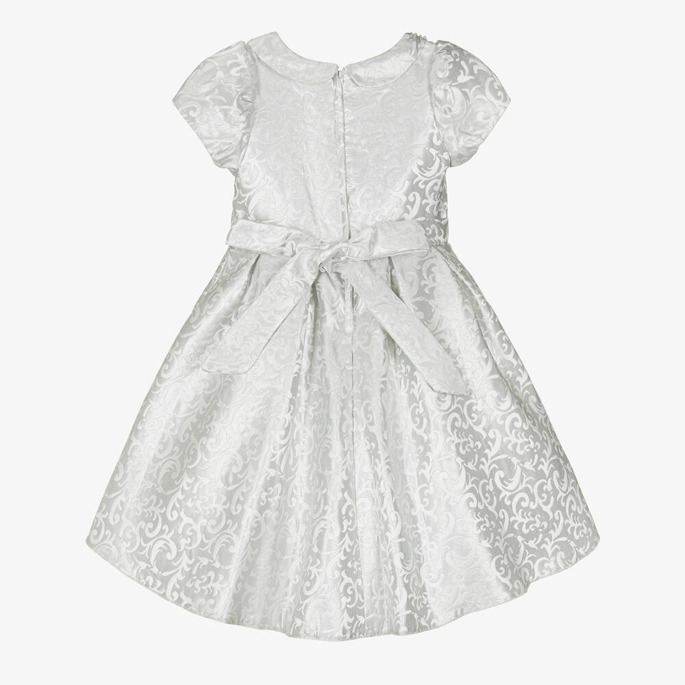 Romano-Girls Silver Jacquard Dress Set | Childrensalon Outlet