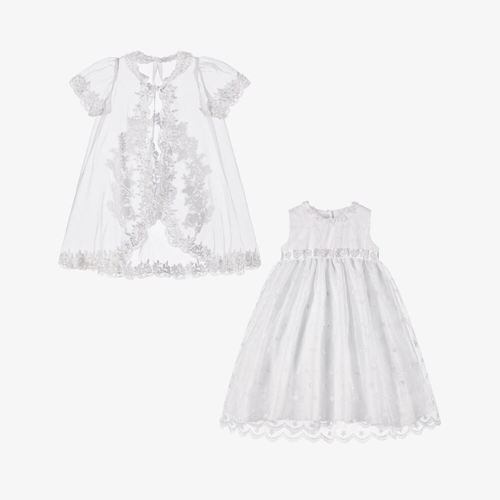 Romano-Girls White Floral Ceremony Ensemble | Childrensalon Outlet
