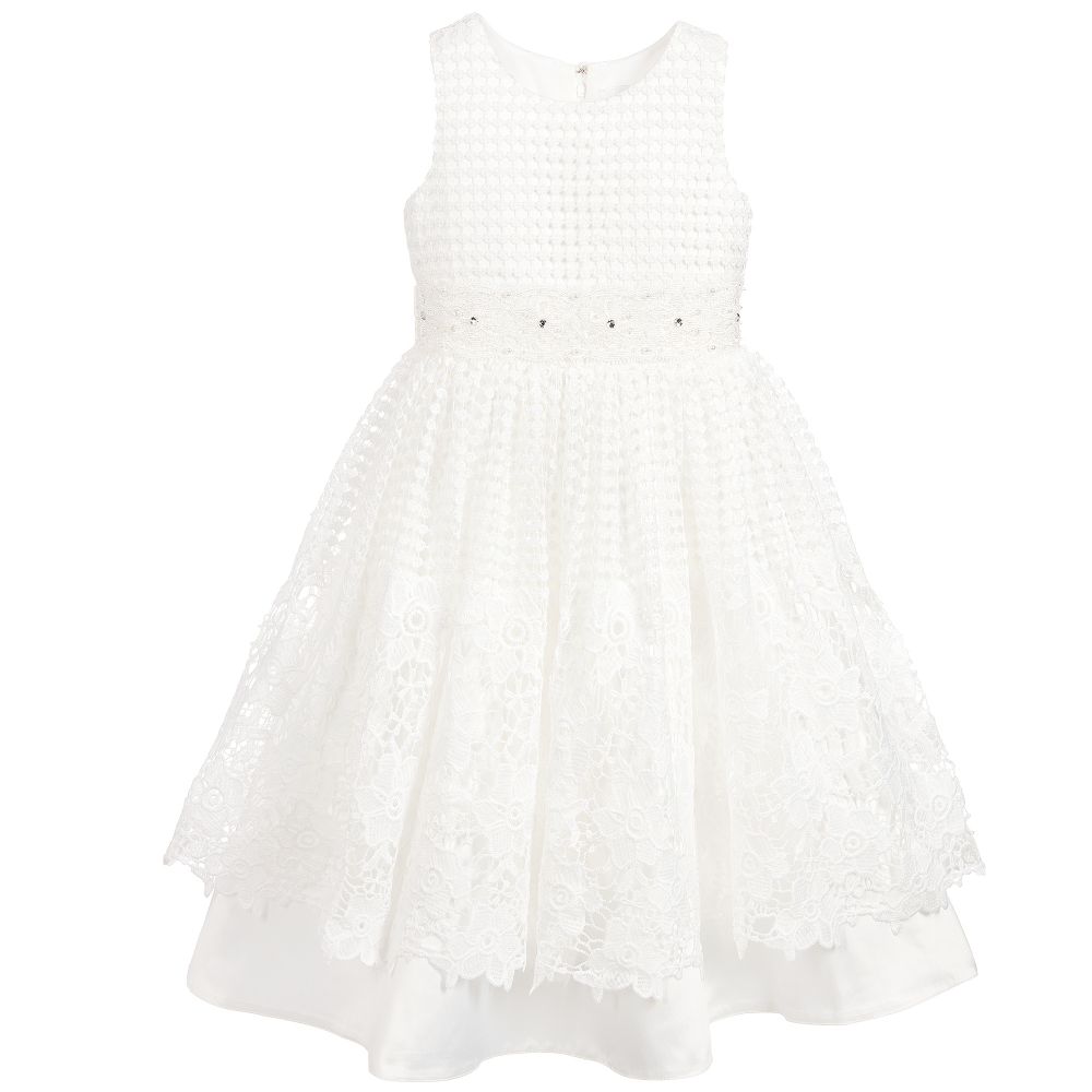 Romano Princess - Girls White Lace Dress & Bag | Childrensalon