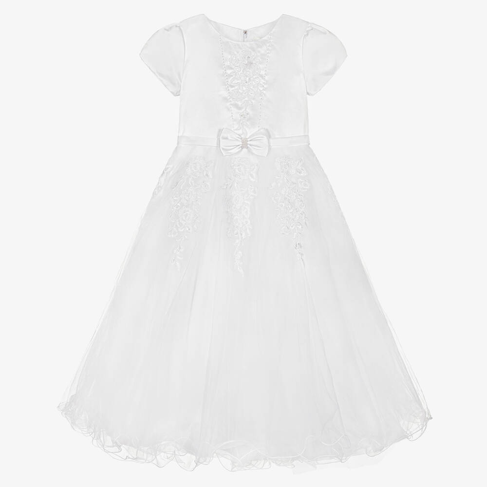 Romano-Girls White Tulle Communion Dress | Childrensalon Outlet