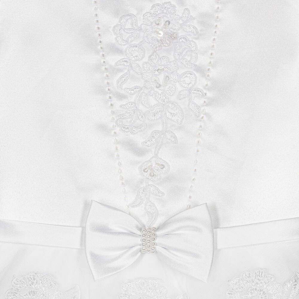 Roma e Toska-Белое церемониальное платье из тюля | Childrensalon Outlet