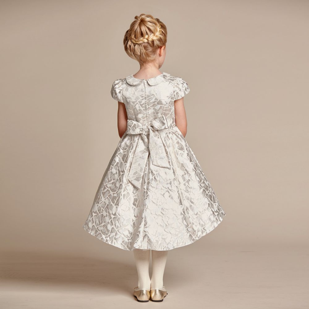 Romano Princess-Gold Brocade Pearl Dress | Childrensalon Outlet