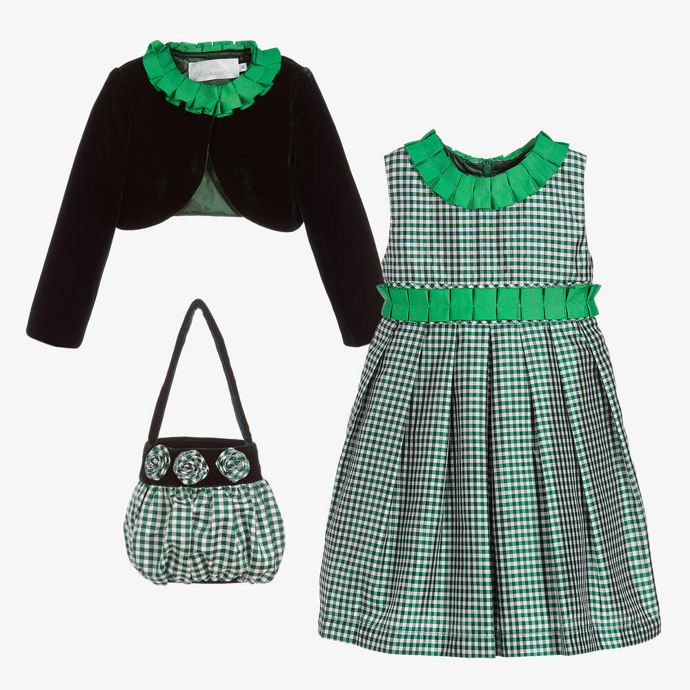 Romano Princess-Green 3 Piece Dress Set | Childrensalon Outlet
