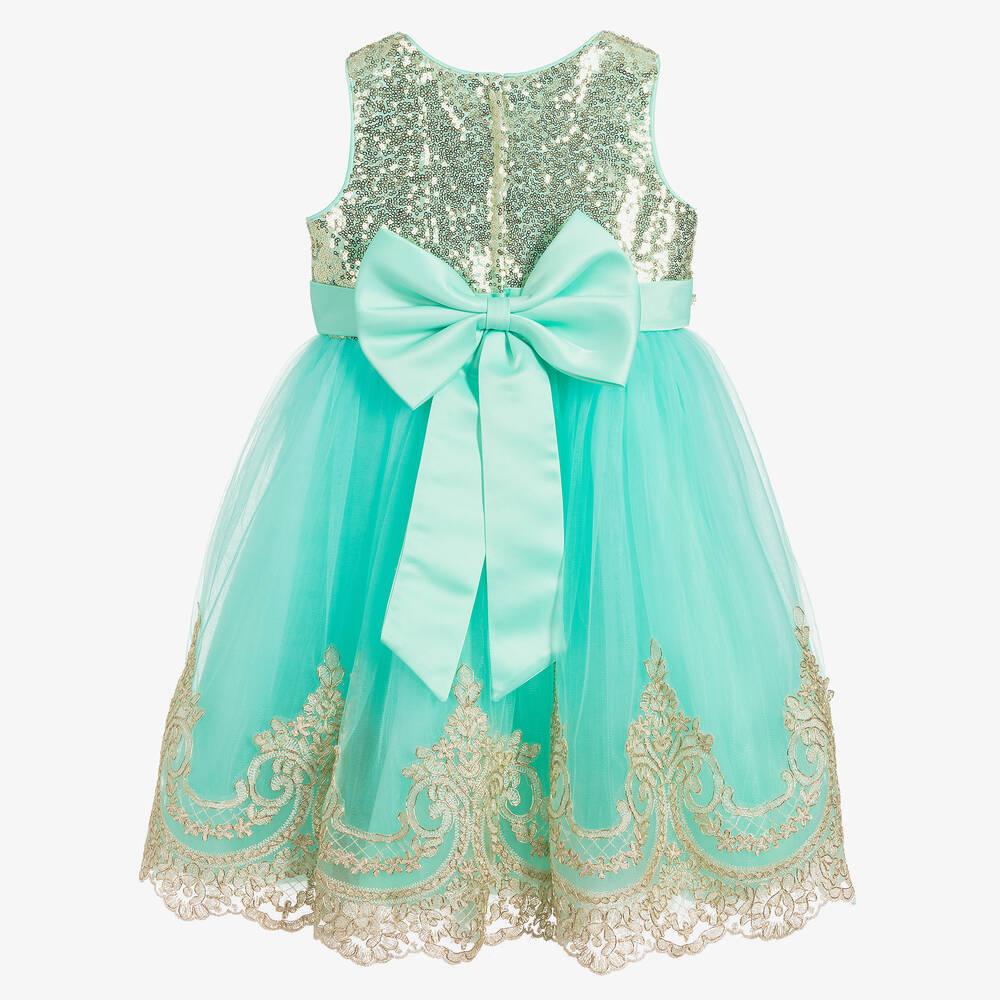Romano Princess-Green Sequin & Tulle Dress | Childrensalon Outlet