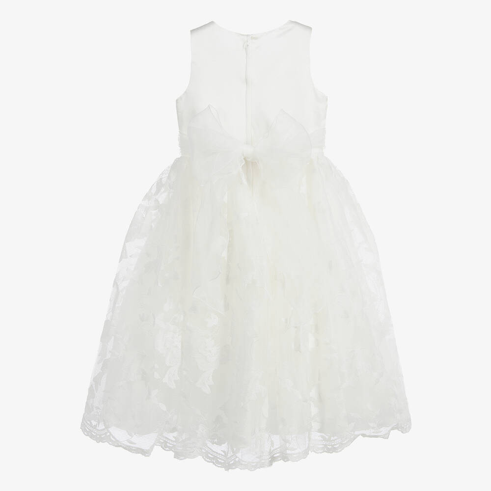 Romano Princess-Ivory Floral Lace Dress & Bag  | Childrensalon Outlet