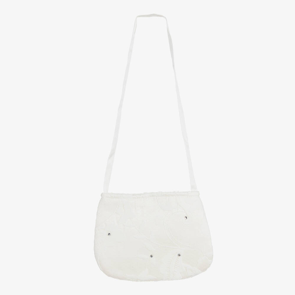 Romano Princess-Ivory Floral Lace Dress & Bag  | Childrensalon Outlet