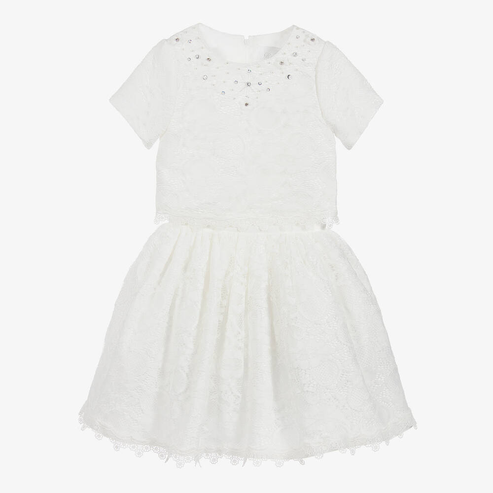 Romano Princess-Ivory Lace 3 Piece Outfit  | Childrensalon Outlet